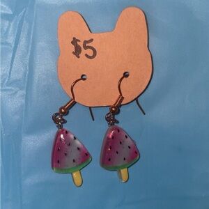 Handmade watermelon popsicle earrings